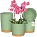 Produktbild ZMTECH Blumentopf 16,5 cm Durchmesser übertöpfe für zimmerpflanzen, Kunststoff blumentöpfe mit Untersetzer und Abflusslöchern, Rund pflanztöpfe für Innen Außen Pflanzen(6er-Set, Grün)