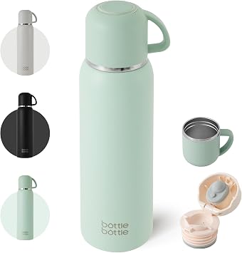 BOTTLE BOTTLE Water Bottle, 33.8 fl oz 1 L, Cup Type, 2-Way Bottle, Vacuum Insulated, Stainless Steel Bottle, Heat Retention, Cold Insulation, Mug Bottle, 2-Way, Direct Drinking, Cup Drink, Cover |   1000ml