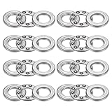 QUARKZMAN 8Stk F5-10M Axialrillenkugellager 5mm Bohrung 10mm Außendurchmesser 4mm Dicke Einreihiges Rollenlager 304 Edelstahl Axiallager Mit Unterlegscheiben Für Windspinner Drehdisplays Sch