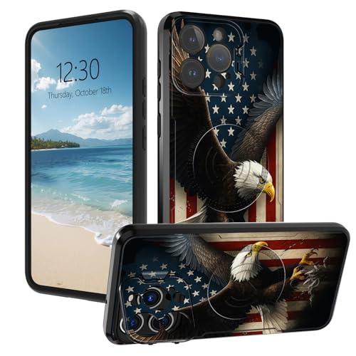 Coque iPhone 16 Pro Max magnétique antichoc double couche motif aigle