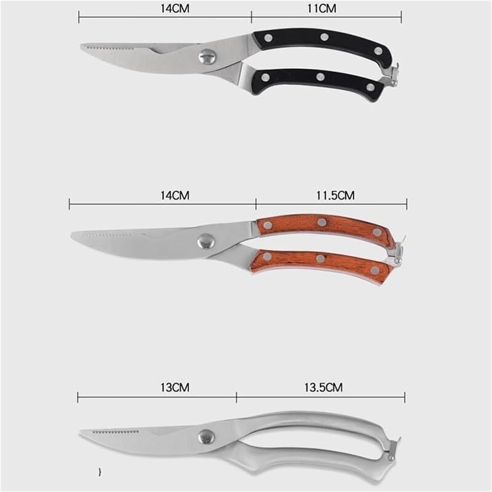 Kitchen Poultry Shears, Knife Scissors Strong Chicken Bone Vegetable Meat Stainless Steel(Black)
