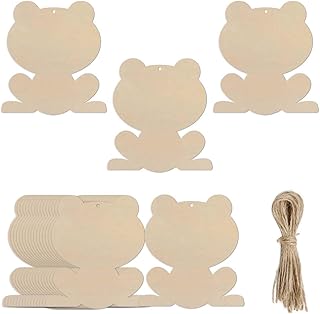 20pcs Frog Shaped Wood Cutouts DIY Crafts Blank Frog Unfinished Wooden Tags Ornaments for Wedding Birthday Home Party Decoration