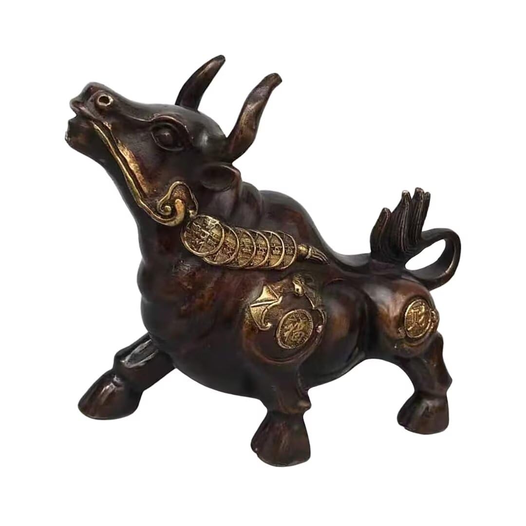GLETSF Chinese Brass Loong Sculpture Pure Copper Feng Shui Dragon Statue Home OfficeDesktop Bringing Good Luck Decor 4.3 * 1.4 * 5.5IN 1.2LB,28#-10.6 * 6.7 * 13.4IN 15.4LB