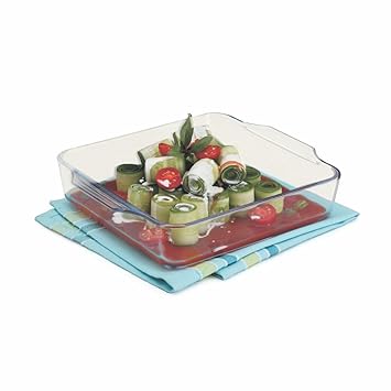 SignoraWare Bake N Serve Borosilicate Glass Square Dish | Crystal clarity | Heat Resistant | Microwave & Dishwasher Safe | Best for Baking & Serving | Useful for Mixing Ingredients (500 ml | Clear)