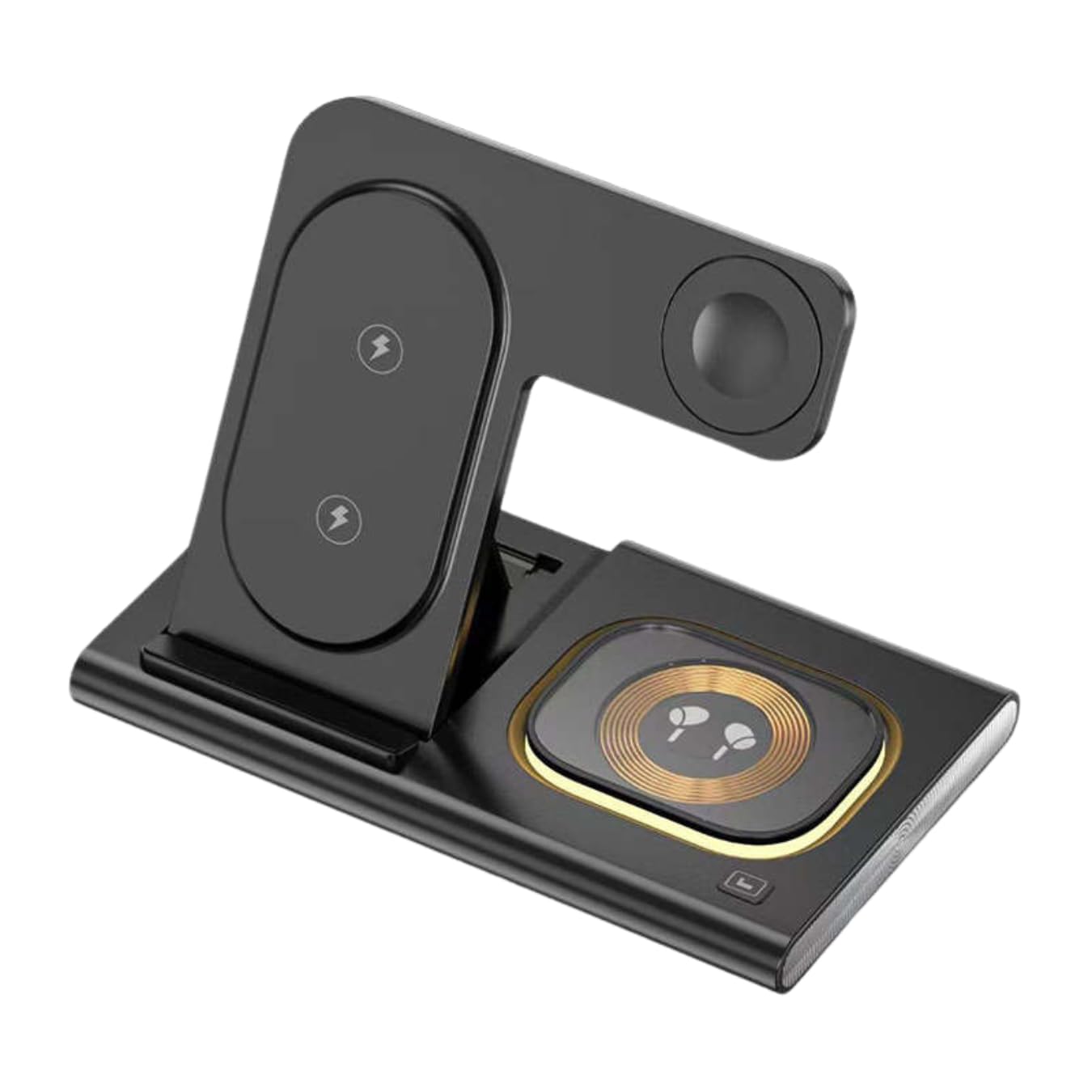 Davidex Station de Charge sans Fil Pliable 3 en 1, Chargeur sans Fil Mag-Safe, Compatible avec Les Séries i_Phone 12/13/14, Air_pods 2/3/Pro, Smart Watch (Noir)