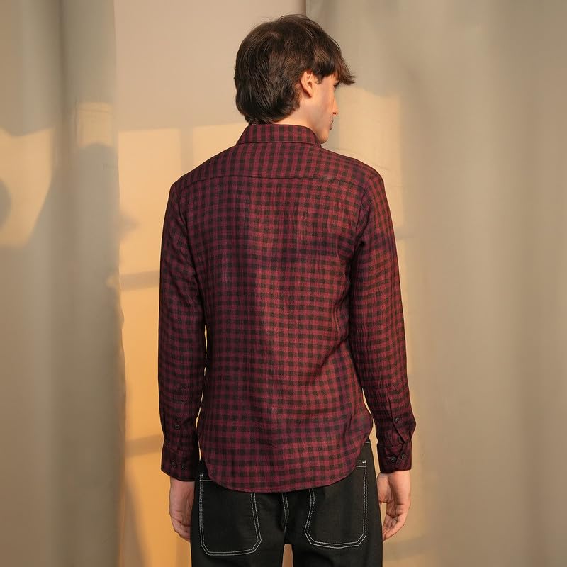 Image of CAHOOT Men's Solid Utility Shirt | Casual Wear | Spread Collar | Long Sleeve | Button Closure | Shirt Crafted with Comfort Fit for Everyday Wear