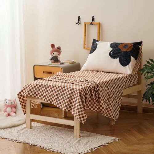 Image of CLOTHKNOW 4Pieces Sunflower Toddler Bedding Sets for Girls Kids Comforter | Botanical Comforter Sets, Black Floral Bedding Sets, Soft Crib Bed Sets, All Season