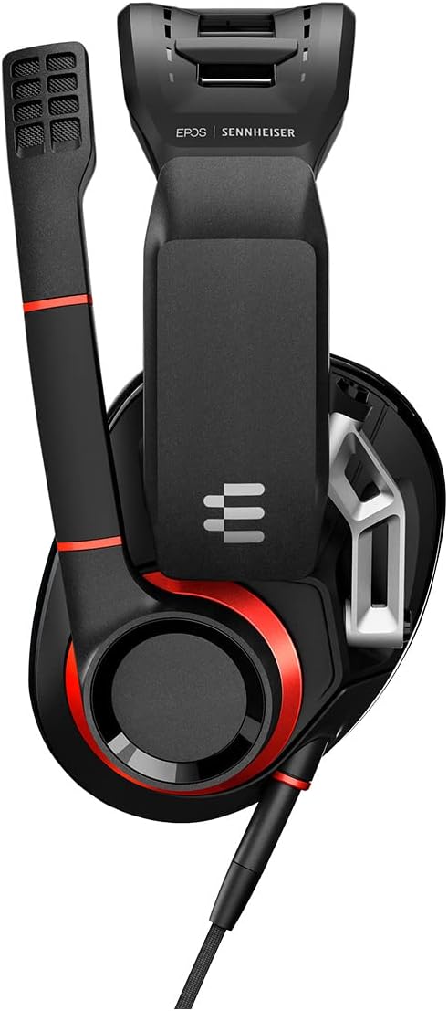 EPOS I SENNHEISER GSP 500 Wired Open Acoustic Gaming Headset, Noise-Cancelling Microphone, Adjustable Headband with Customizable Contact Pressure, Volume Control, PC + Mac + Xbox + PS4, Pro –Black/Red