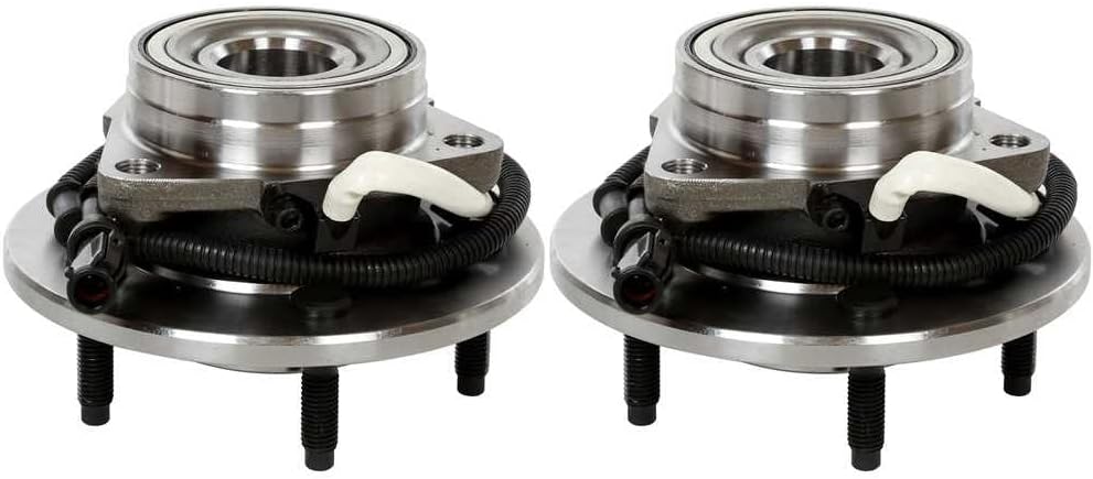 LEESENEVO 2pcs Wheel Hub and Bearing Assembly Front Side Polished Protected with ABS Sensor 5 Lugs 4WD for Ford for F150 4.2L/4.6L/5.4L 1997-2000 M12*1.75-Bolt Thread Pitch 15.2 in-Depth 33pc