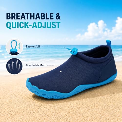 WHITIN Mens Water Shoes for Women Unisex Aqua Sneakers Blue M12/W14 by WHITIN - Used condition - Image 3