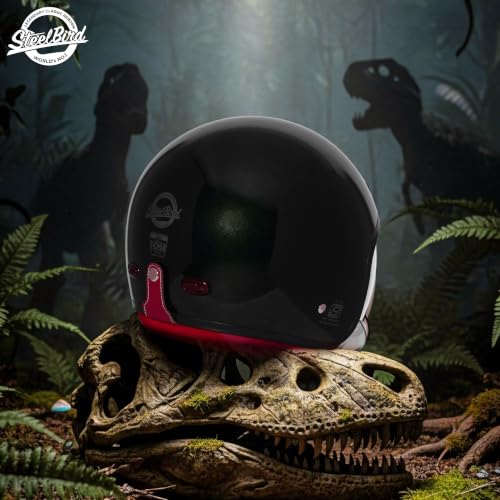 Image of Steelbird SBH-67 Retro 5.0 DOT and ISI Certified Open Face Helmet for Men and Women