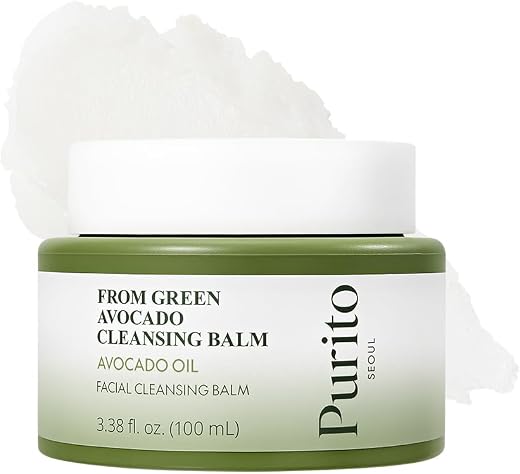PURITO From Green Avocado Cleansing Balm 100ml / 3.38 fl. oz., Melt-In Moisture with Avocado Oil, Vegan, Cruelty-Free, Sui...