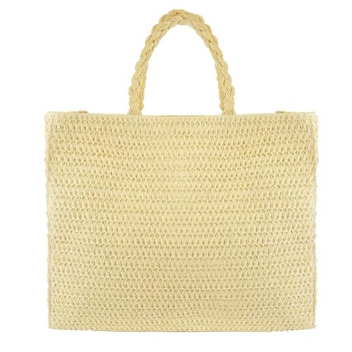 Sac de plage tissé main pour femme en paille authentique et finitions artisanales