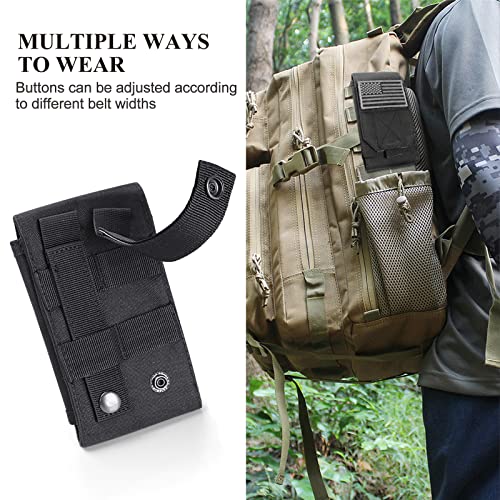 Image of Black Tactical Molle CellPhone Pouch Case,Heavy Duty Waterproof Phone Holster Bag for iPhone 11 12 13 Pro Max For Samsung S22 S21 S20 FE Note 20 A13 A12 A02S Less 6.7 inch Phone with 4 Pack Patches