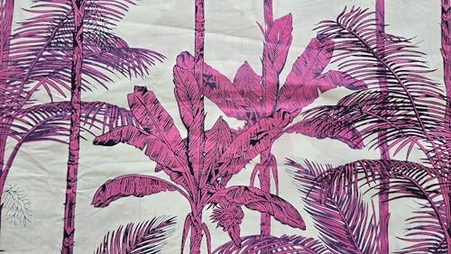 Tissu en coton arbre magenta blanc 18m : la solution textile pour grands tapis