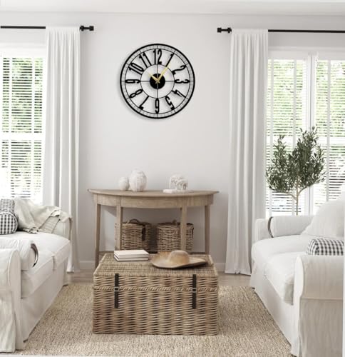 Image of Stylish Metal Wall Clock for Living Room, Bedroom, Office, Kitchen, Home and Hall | Antique Fancy Big Size Modern Wall Watch for Home Decor (DA-79, 50 CM)