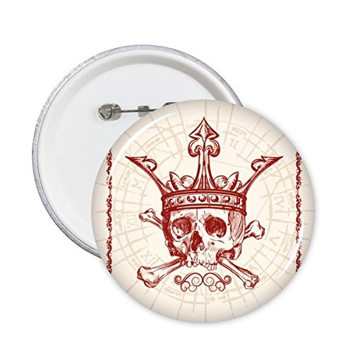 Badge squelette poker couronne imperméable XXL avec épingle en acier durable