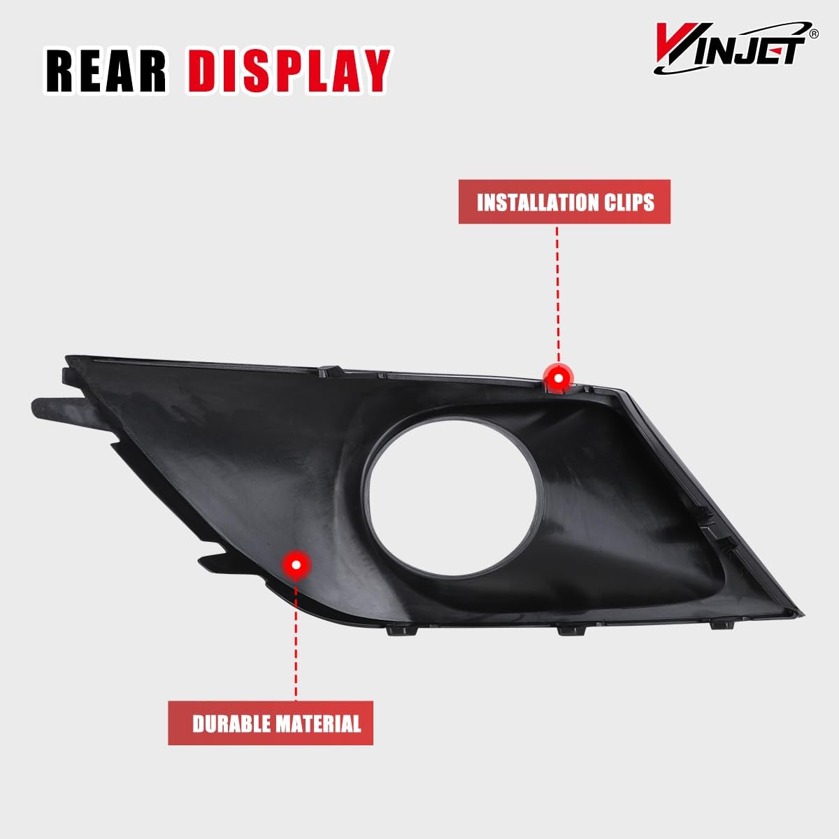 Winjet OEM Fog Light Bezel For 2015 2016 2017 Subaru Legacy, Black PC Material Fog Light Cover Replacement, Fog Lamp Bezel Cover (Only Passenger Side)