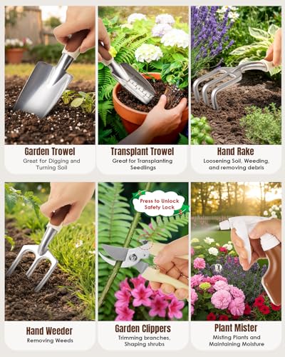 Set de herramientas de jardín Leapio 12 piezas con bolsa y guantes miniatura 4
