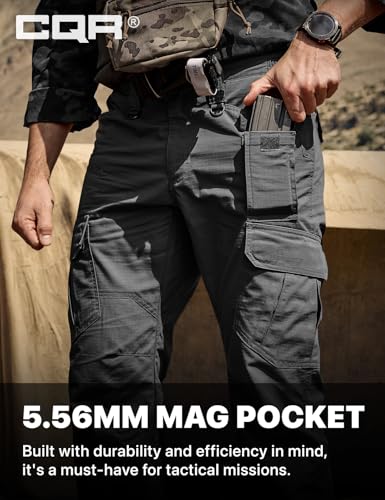 Image of CQR Men's Tactical Pants, Water Resistant Ripstop Cargo Pants, Lightweight EDC Work Hiking Pants, Outdoor Apparel