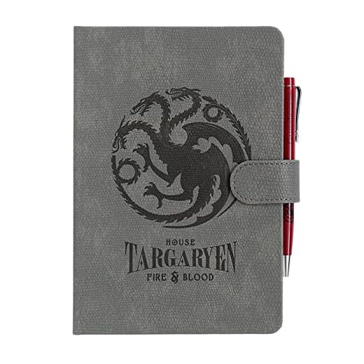 Grupo Erik Cuaderno Juego de Tronos Casa Targaryen con boligrafo - Cuaderno A5 Premium - Cuaderno hojas blancas - Cuaderno punteado - Libreta A5 hojas blancas / Cuaderno notas - Bloc de notas A5