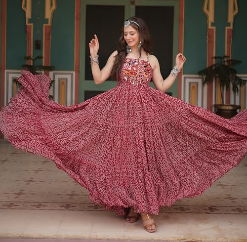 Image of Fashion Basket Women's Prple Color Georgette Anarkali kurta set with Duptta For Women