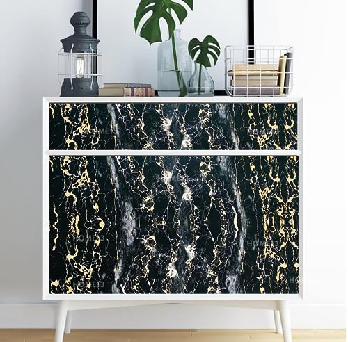 Image of HOME13 Marble Wallpaper Peel & Stick Contact Paper Self Adhesive Decorative Removable Waterproof Wallpaper for Kitchen Cabinet and Furniture Countertops (24 X 144 INCH, Black Fiber Matte)