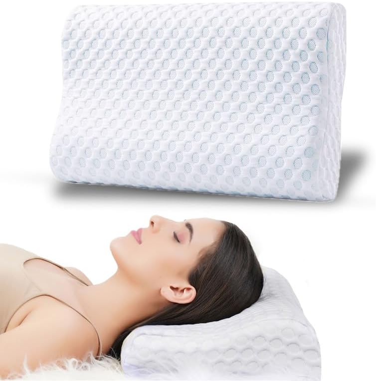 Cervical Pillow for Neck and Shoulder Pain - Orthopedic Memory Foam Gel Infused Neck Pillow Improve Posture & Spinal Alignment - Cervical Pillow (Classic) Pack of 1 (20โL x 12โW x 4" H)