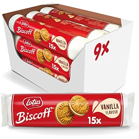 Lotus Biscoff Sandwich Biscuits with Vanilla Cream - Vegetarian Snack - Perfect with Coffee (150g x 9 packs) Cover