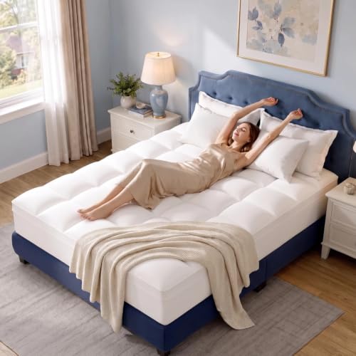 ELEMUSE Queen Mattress Topper, Extra Thick Pillow Top Mattress Pad Cover - image 8