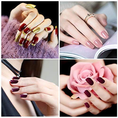 Blue Velvet 5 Pack Gel Nail Polish Set - Soak Off Nail Art Varnish Manicure Kit Gel Nail 10Ml Use With Led Uv Nail Dryer Lamp C006 #TOP2