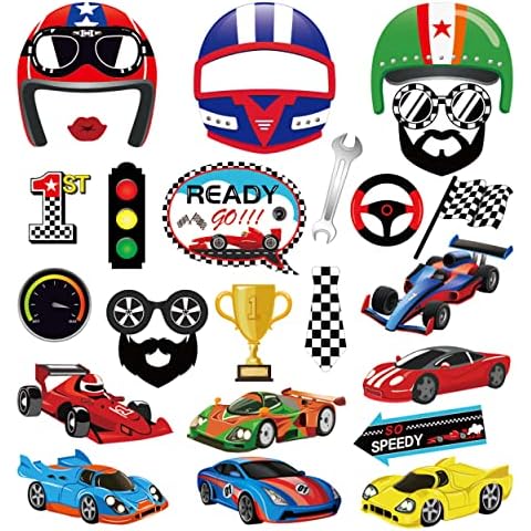 MIKIMIQI Race Car Party Photo Booth Props Cover