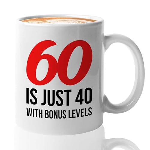 60th Birthday Coffee Mug 11oz White - 60 Is Just - 60th Birthday Gifts For Women 60th Birthday Decorations Party Sister Husband Wife Vintage -  Luxe Gifting
