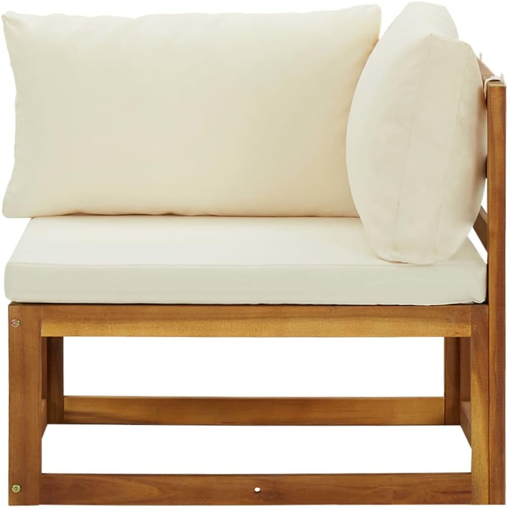 Sectional Corner Sofas 2 pcs with Cushions,Patio Furniture,Outdoor Sofas,Garden Sofa,Outdoor Deck Sofa,for Decks,Gardens,Backyards,Cream White