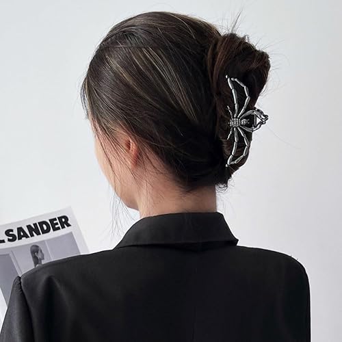 Miniatura 6 de ROMODIYA Pinza para el pelo de araña, clip de metal negro con diseño, accesorios para el cabello para cabello finogrueso, gran agarre fuerte