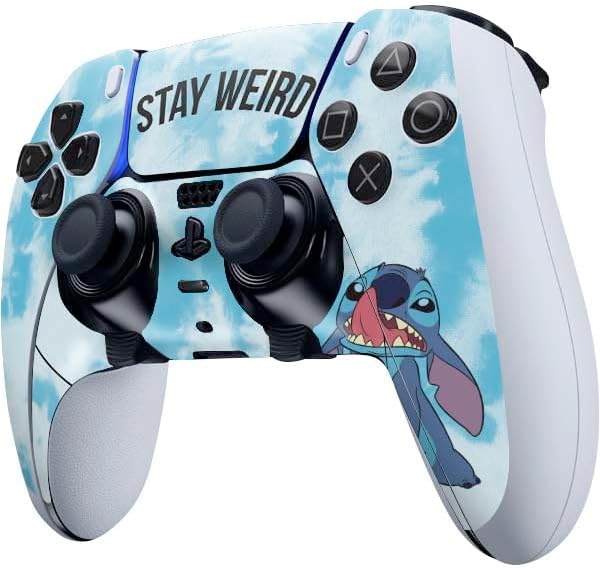 Skinit Decal Gaming Skin Compatible with PS5 DualSense Edge Pro Controller - Officially Licensed Disney Lilo and Stitch Stay Weird Design