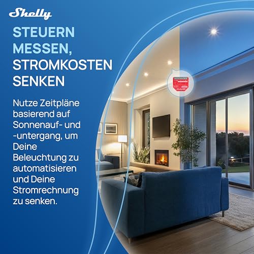 Shelly 1PM Gen4 - WLAN Smart Relais Schalter, Strommessung, Stromzähler, 1 Kanal, 16A, Lichtschalter, Heizung, Smart Home, Zeitschaltuhr, Alexa & Google, Matter, Kein Hub Erforderlich (2 Stück)