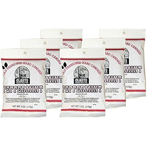 Claey's Natural Peppermint Candy, 6 Packages of 6 Ounces Each Cover