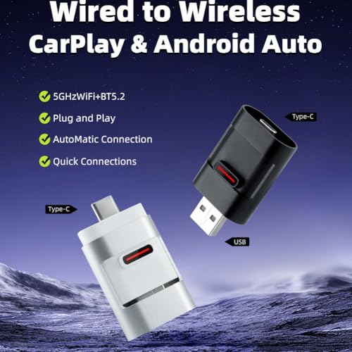 CarPlay Inalámbrico Adaptador Automático Android Auto Caja IA coche 3
