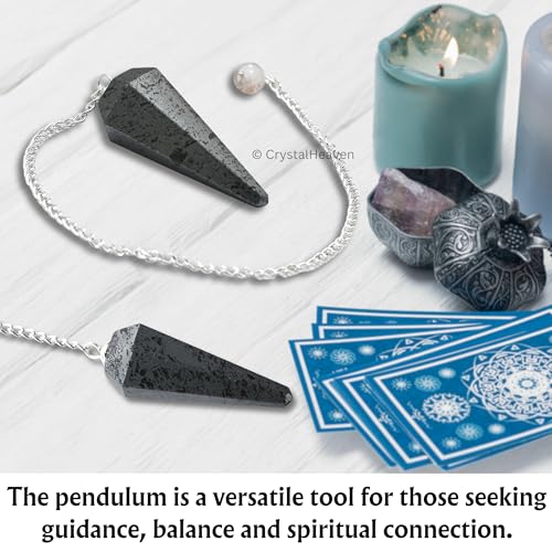 Image of Hematite Pendulum Dowsing Tool - Natural Crystal Pendulum for Spiritual Guidance - Premium Dowser Pendulum for Accurate Divination and Energy Healing - Perfect for Energy Healing and Chakra Balancing - Handcrafted with Precision and Elegance