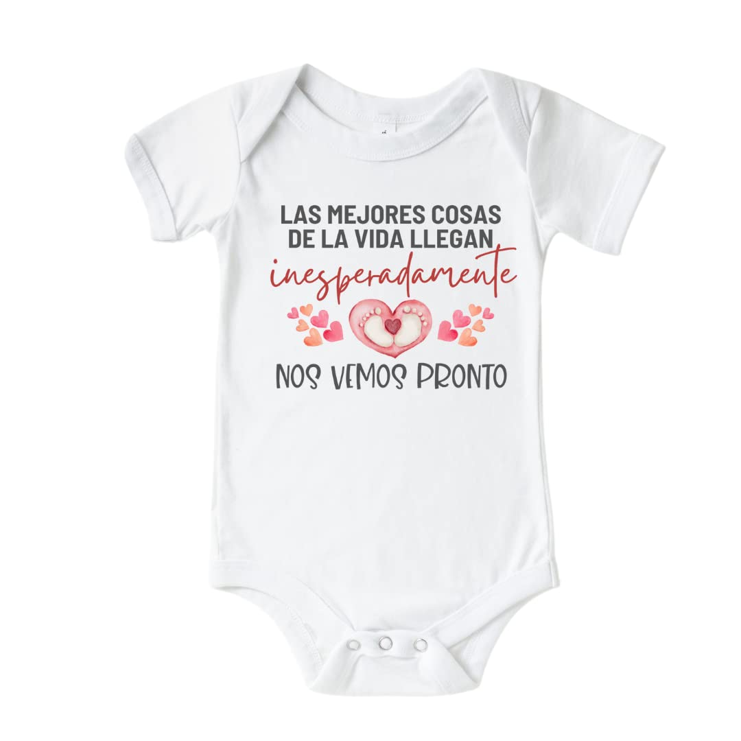 Baby Announcement Onesie In Spanish, Cute Pregnancy Announcement Gifts ...