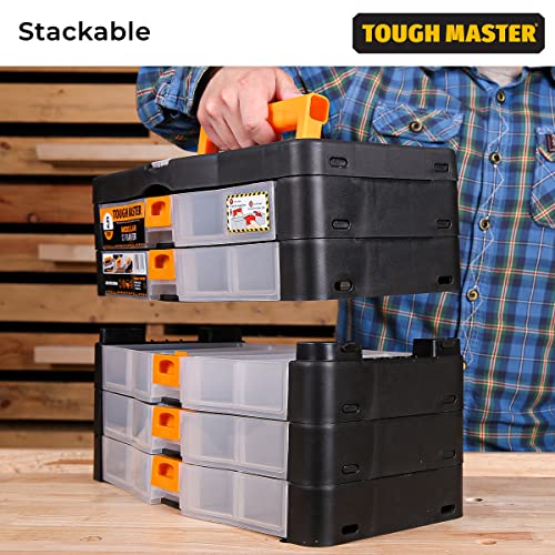 Tool Box 5 Drawer Organiser Stackable Storage Case With Comfortable Carry Handle for Sorting Small Household Bits, DIY Accessories and General Items TOUGH MASTER 6 Tool Box 5 Drawer Organiser Stackable Storage Case With Comfortable Carry Handle for Sorting Small Household Bits, DIY Accessories and General Items TOUGH MASTER - Image 6