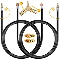 Dunkive 2 Pcs 12 FT Propane Quick Connect Hoses with1/4'' RV Propane Quick Connect 2 Way Y Splitter Adapter for RV to Gas Grill, Two Appliances for Camping, Trailer, Heater, Grill, Stove