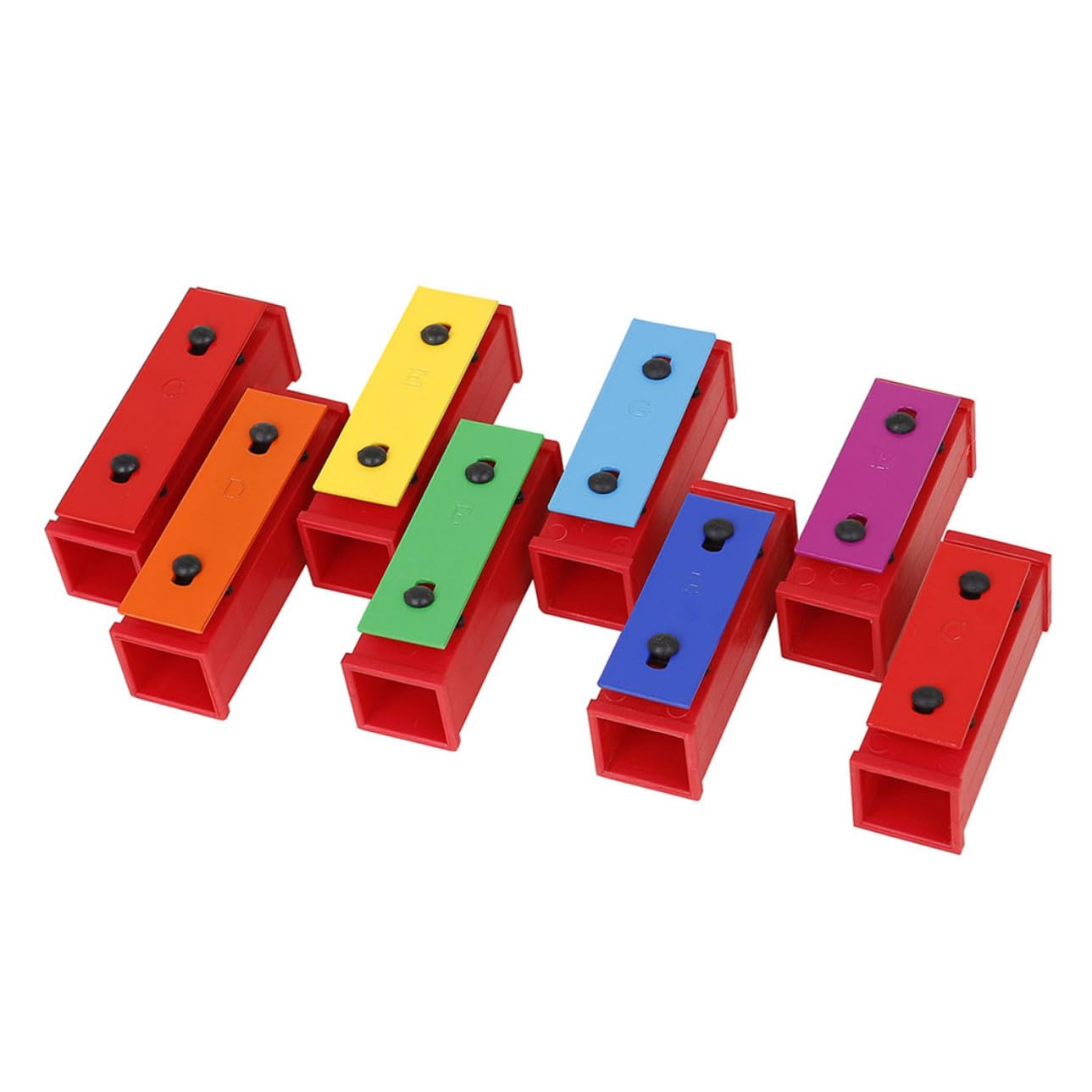 Instrumento de Percusión de 8 Notas Placa Colorida y Caja | Abs y Metal, Diseño Portátil Asa, Incluye Baqueta Uso Fácil, Sonido Claro, 1 Juego