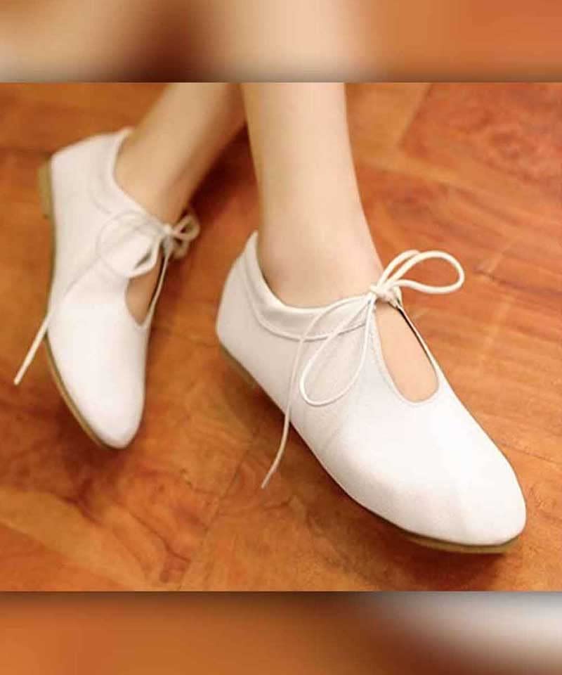 Image of Women and Girls Solid Lace-Up Smart Casual Sneakers