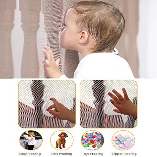 Baby Balcony Safety Mesh Net,Banister Stairs Guard Protective Net For Kids Toys Pets,Stairway Rail Net 9.8Ft X 2.5Ft (2 Pack, White) #TOP2