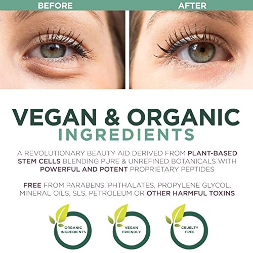 Nuorganic Perfect Eye Serum With Plant Stem Cells & Peptides - Minimize Fine Lines, Wrinkles & Dark Circles - Vegan & Cruelty-Free (1Fl.oz) #TOP4