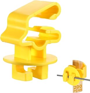 T Post Insulators Electric Fence 200 Pcs Standard Snug-Fitting T-Post Clips Holding Insulators for Agricultural and Ranchers