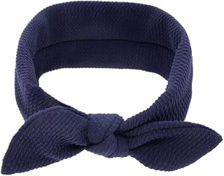 Cinta para el pelo para bebé, niña con nudos, turbante para el pelo, cinta para el pelo, linda banda elástica, diadema para niños de 0 a 36 meses, azul oscuro