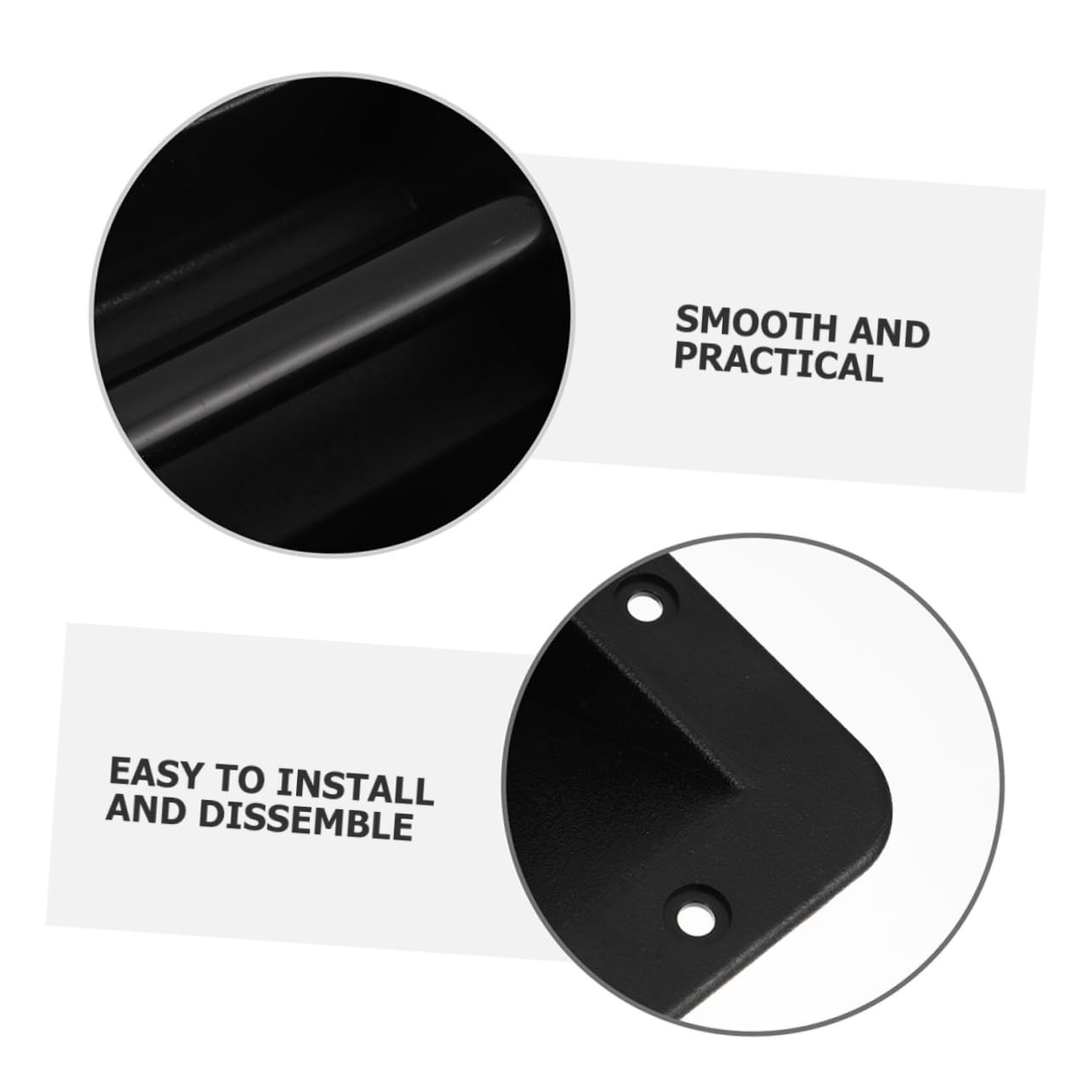 VILLCASE 4 Asas de Plástico Negras Mango Cómodo Pequeños Orificios para Altavoces Paquete de 4 Piezas Accesorios para Subwoofer y Puerta de Garaje